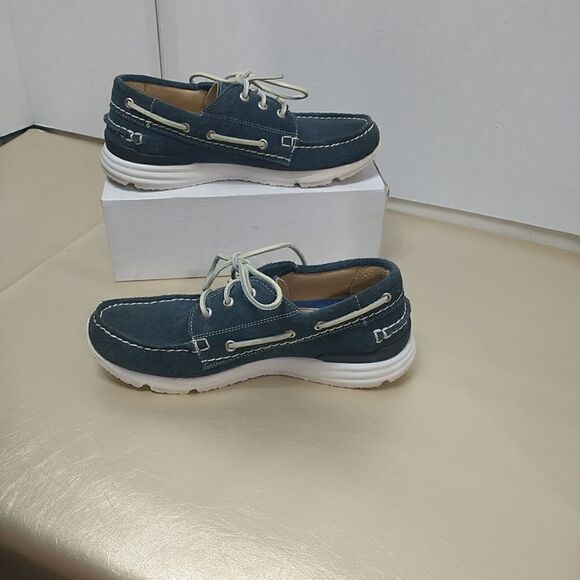 GREATS BROOKLYN MENS SZ 8 CADET BLUE SUEDE LEATHER SNEAKERS BOAT DECK SHOES - Picture 2 of 9